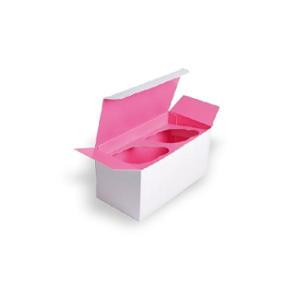 Кутия за 2 бр мъфини, бяло/розово
