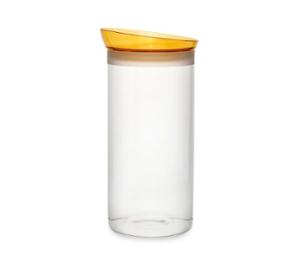 Стъклен буркан със силиконово уплътнение на капака (оранжев)