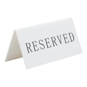 Табелка RESERVED, пластмасова, бяла, комплект 5 бр