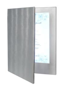 LED меню, луксозна кожа, 2 страници А4, различни цветове