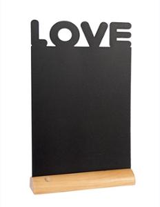 Табло-меню за маса Silhouette с тебеширен маркер, дървена основа, LOVE
