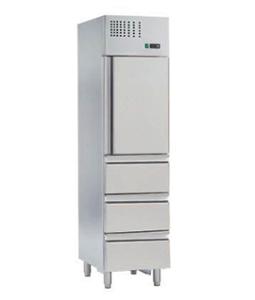 Хладилен шкаф, среднотемпературен с 1/2 врата и 3 х 1/3 чекмеджета, GN1/1 съвместим