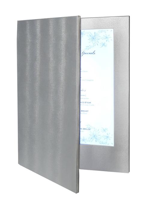 LED меню, луксозна кожа, 2 страници А4, различни цветове