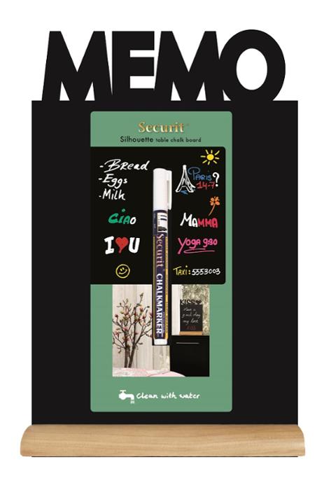Табло-меню за маса Silhouette с тебеширен маркер, дървена основа, MEMO