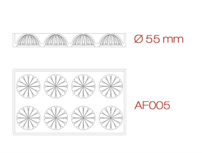 Форма силиконова, двойна PAVODUO Sphere, 8 х Ø 55 мм
