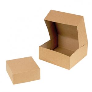 50 броя картонена крафт кутия с капак 180х180х80 мм
