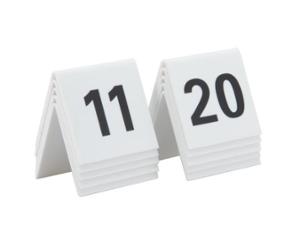 Табелки с номера от 11 до 20, пластмасови, бели