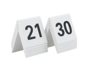 Табелки с номера от 21 до 30, пластмасови, бели