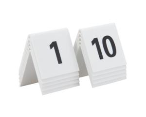 Табелки с номера от 1 до 10, пластмасови, бели