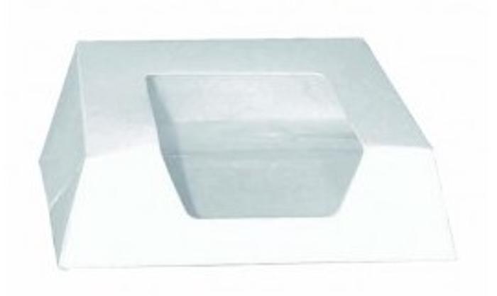 Кутия картонена, бяла с прозрачен капак 140х140х40 мм